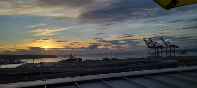 Seattle, Washington - Port at Sunset